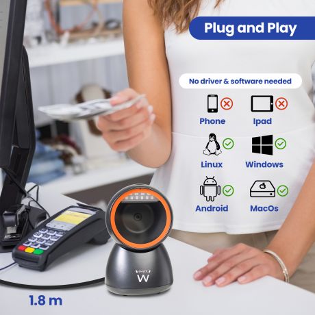 POS SCANNER EWENT USB 1D/2D/QR - Imagem 4