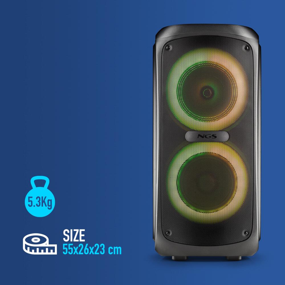 COLUNA NGS BLUETOOTH 200W WILDTEMPER PRETA C/BATERIA - Imagem 4