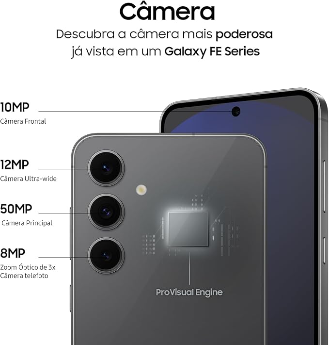 SAMSUNG GALAXY S24FE S721BDS 8/256GB GRAPHITE - Imagem 3