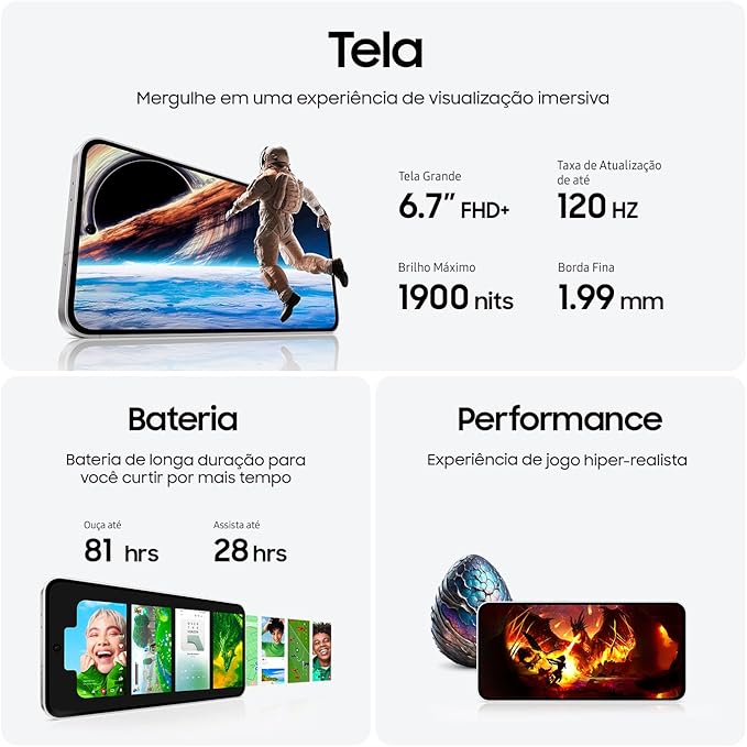 SAMSUNG GALAXY S24FE S721BDS 8/256GB GRAPHITE - Imagem 2